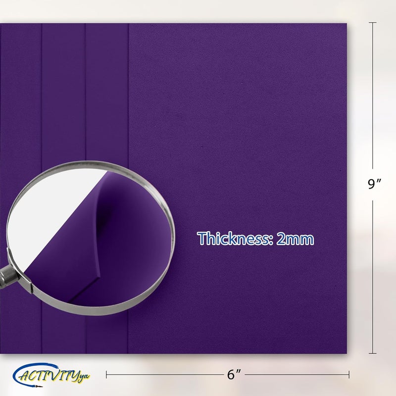 ACTIVITYYA Purple EVA Foam Sheets, 6 x 9 Inch, 2mm Thick – Foam Paper for DIY Arts and Crafts, School Projects, and More – 8 Pack - Image 2